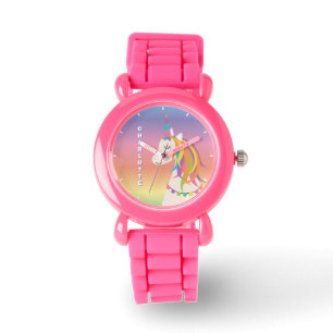 Anpassat namn för Whimsical Cute Magic Rainbow Uni Armbandsur