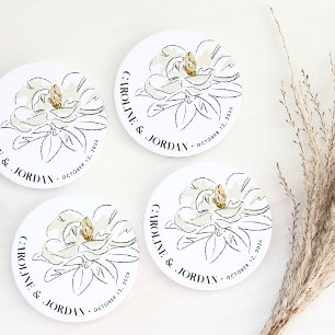 Anpassat namn för White Magnolia Illustration Bröl Underlägg