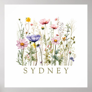 Anpassat namn för Wildblomma Poster