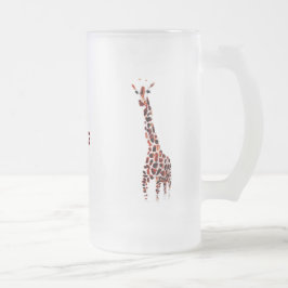 Anpassat namn för Wildlife Art Giraffes Frostat Ölglas