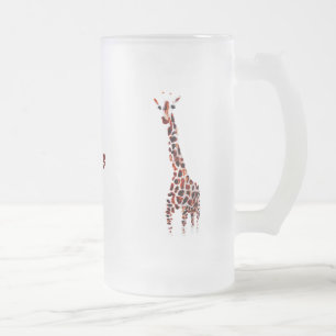 Anpassat namn för Wildlife Art Giraffes Frostat Ölglas