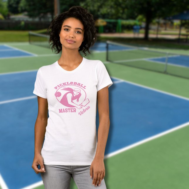 Anpassat namn för Woman Pickleball Master Spelare T Shirt (Skapare uppladdad)
