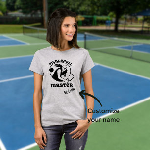 Anpassat namn för Woman Pickleball Master Spelare T Shirt