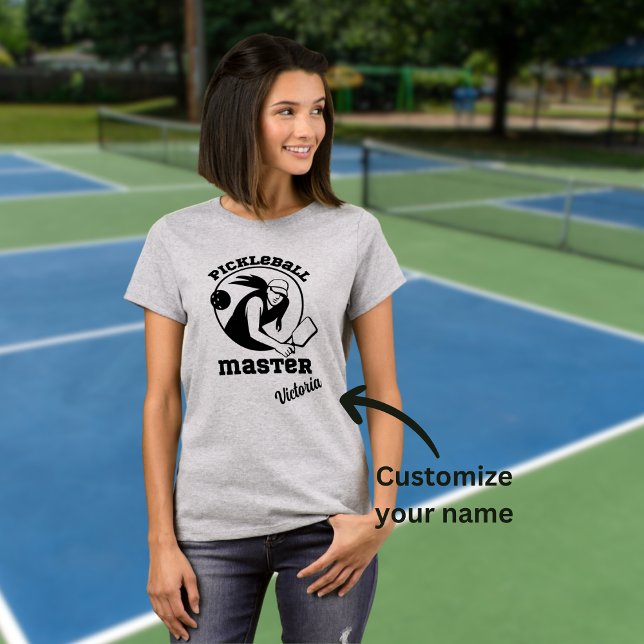 Anpassat namn för Woman Pickleball Master Spelare T Shirt (Skapare uppladdad)
