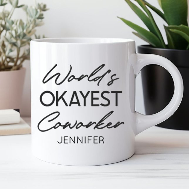 Anpassat namn för World's Okayest Coworking Funny  Kaffemugg (Skapare uppladdad)