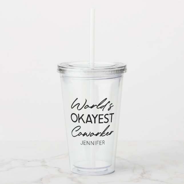 Anpassat namn för World's Okayest Coworking Funny  Take Away Mugg (Framsida)