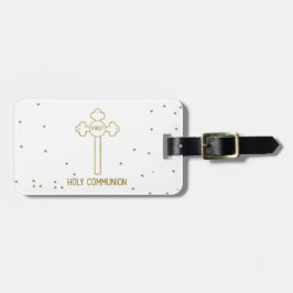 Anpassat namn, första Heligan Kommuniunion Guld Ti Bagagebricka