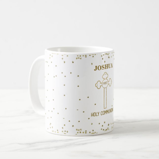 Anpassat namn, första Heligan Kommuniunion Guld Ti Kaffemugg (Framsida vänster)