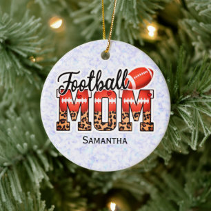 Anpassat namn, fotboll Mamma MORS DAG Julgransprydnad Keramik