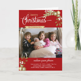 Anpassat namn/foto för Nyfödd bebis God jul Helgkort