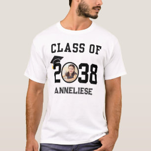 Anpassat namn, foto, handavtrycksklass 2038 T-Shi T Shirt