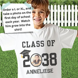 Anpassat namn, foto, handavtrycksklass 2038 t shirt