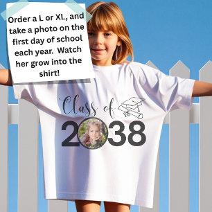 Anpassat namn, foto, handavtrycksklass 2038 t shirt