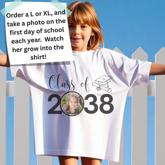 Anpassat namn, foto, handavtrycksklass 2038 t shirt (Skapare uppladdad)