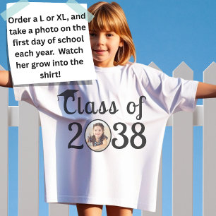 Anpassat namn, foto, handavtrycksklass 2038 t shirt