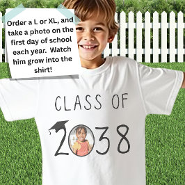 Anpassat namn, foto, handavtrycksklass 2038 t shirt