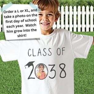 Anpassat namn, foto, handavtrycksklass 2038 t shirt
