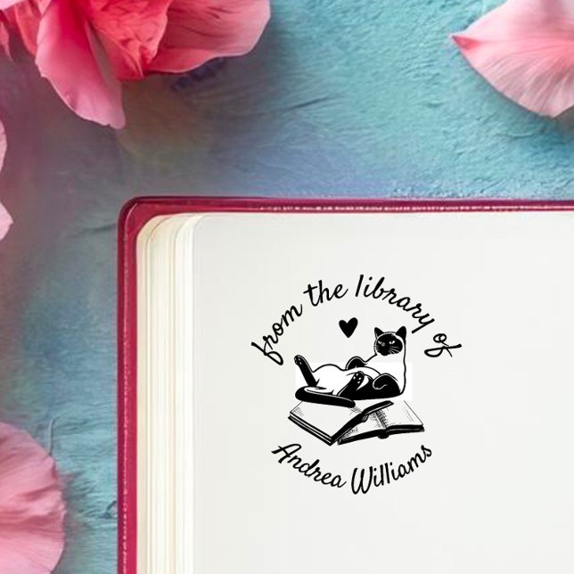 Anpassat namn från Bibliotek i modern | Funny Cat Stämpel (Skapare uppladdad)