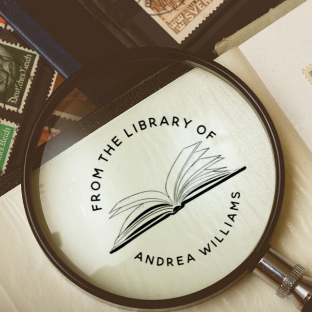 Anpassat namn från Bibliotek i modern | Rund Ru Stämpel (Skapare uppladdad)