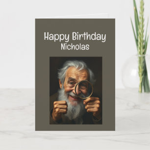Anpassat namn Funny Birthday Behöver inte glasögon Kort
