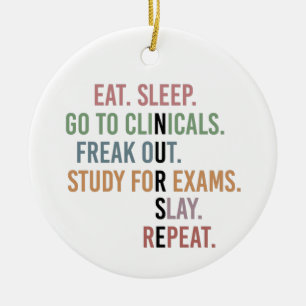 Anpassat namn Funny Nursing School student Nurse Julgransprydnad Keramik