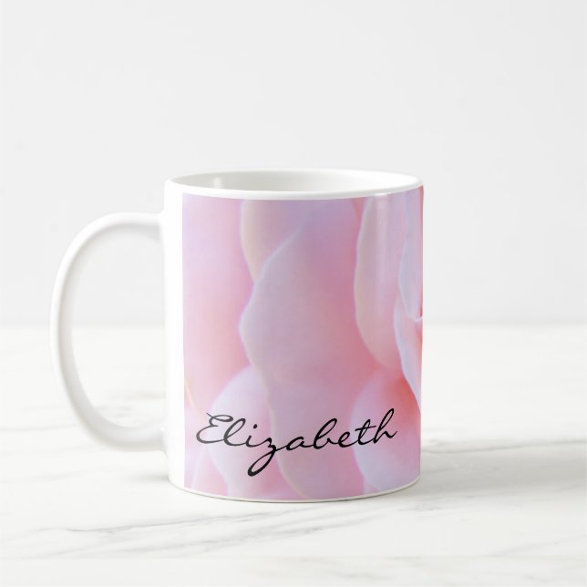 Anpassat namn gåvor Kaffe Kopp Mugg Rosa Ros (Vänster)
