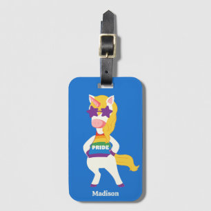 Anpassat namn Gay Unicorn Bagagebricka
