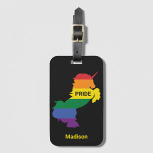 Anpassat namn Gay Unicorn Bagagebricka