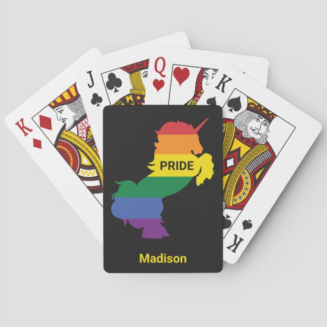 Anpassat namn Gay Unicorn Casinokort (Baksidan)