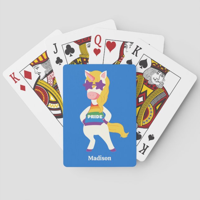 Anpassat namn Gay Unicorn Casinokort (Baksidan)