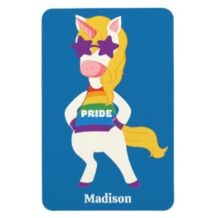 Anpassat namn Gay Unicorn Magnet