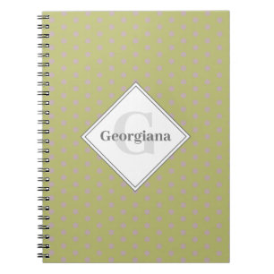 Anpassat namn Geometric Warm Neutralt Polka Dot St Anteckningsbok
