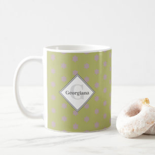 Anpassat namn Geometric Warm Neutralt Polka Dot St Kaffemugg