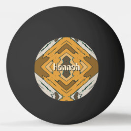 Anpassat Namn Geometrisk Rustik Brun Guld Pingisboll