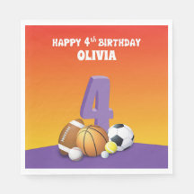 Anpassat namn Girl 4e födelsedagen Sports Bollar