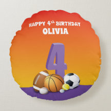 Anpassat namn Girl 4e födelsedagen Sports Bollar