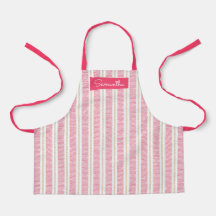 Anpassat namn Girls Apron för Cute Rosa stripe