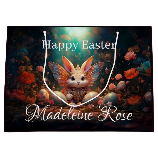 Anpassat namn Glad påsk Bunny med Påskägg (Framsidan)