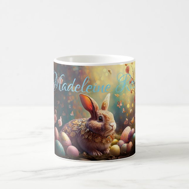 Anpassat namn Glad påsk Bunny med Påskägg Kaffemugg (Center)