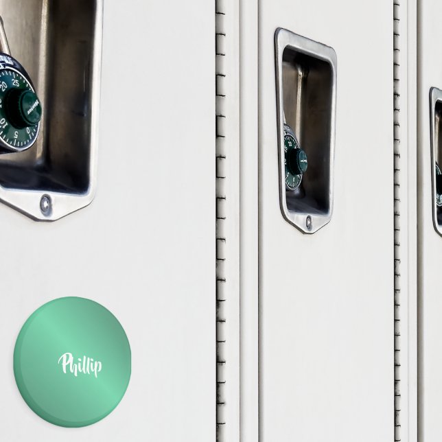 Anpassat namn - glänsande turkos magnet (In Situ (Locker))