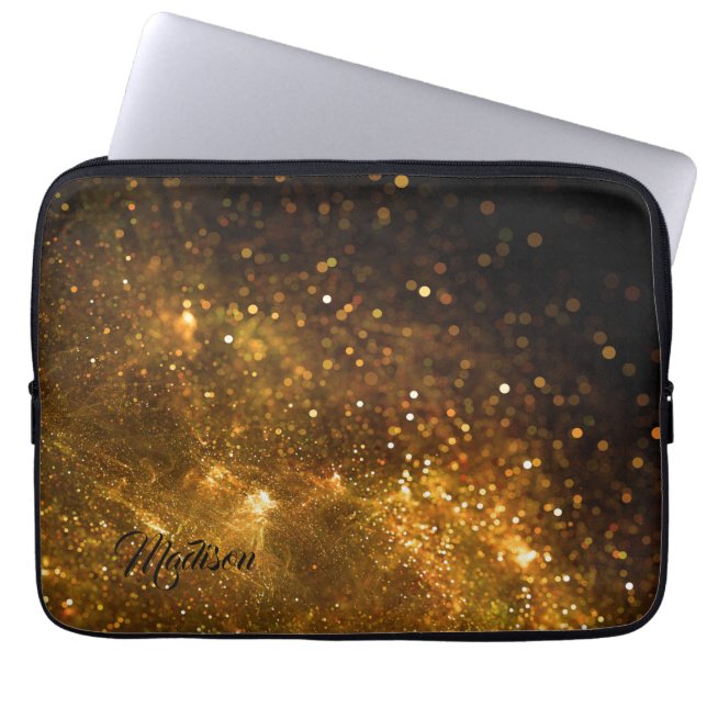 Anpassat namn Glitter laptop sleeve (Framsidan)