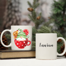 Anpassat namn Gnome och Gingertea Cocoa Mugg