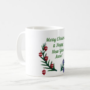 Anpassat namn God jul & Gott nytt år Kaffemugg