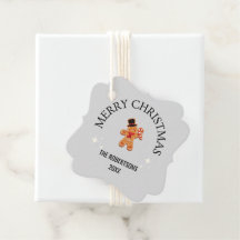 Anpassat namn God jul pepparkaksgubbe grått