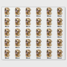 Anpassat Namn Golden Retriever Hund Porträtt Rolig
