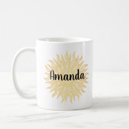 Anpassat namn Golden Sol Mandala Mugg