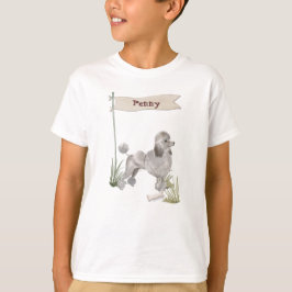 Anpassat namn Grått Pudel Pet Hund T Shirt