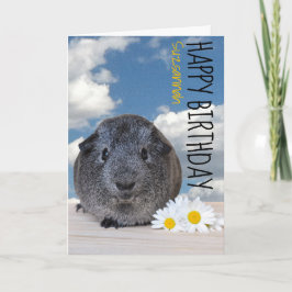 Anpassat namn Grattis på födelsedagen Guinea Gris  Kort