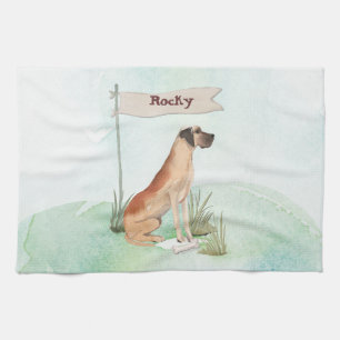 Anpassat namn Great dane Pet Hund Kökshandduk