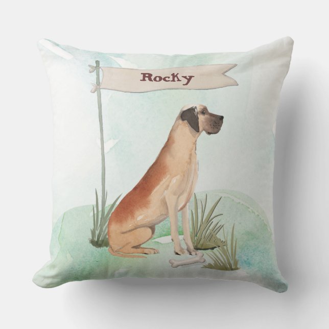 Anpassat namn Great dane Pet Hund Kudde (Framsida)